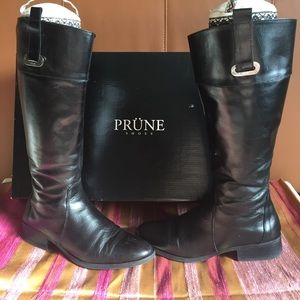 Argentine leather black riding boots